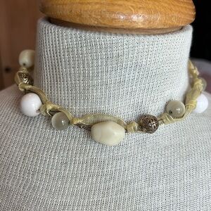 Butter yellow beaded choker necklace